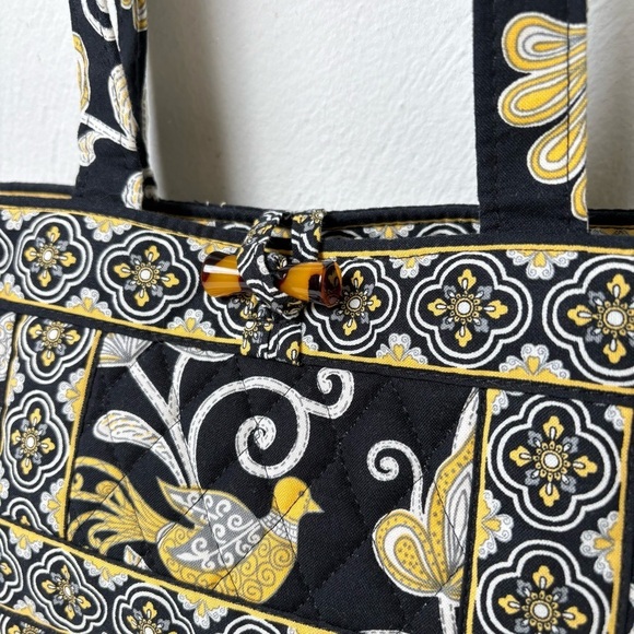 VERA BRADLEY Discontinued Bird Floral Geometric Quilted Cotton Shoulder Bag - Picture 3 of 15